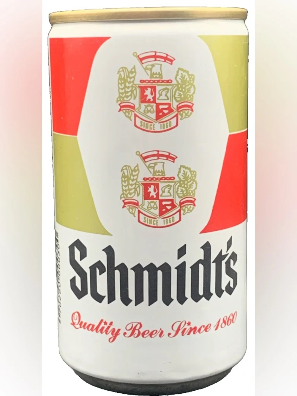 Vintage Beer Can Schmidt's Quality Beer Since 1860 Black Writing Pull Tab Empty